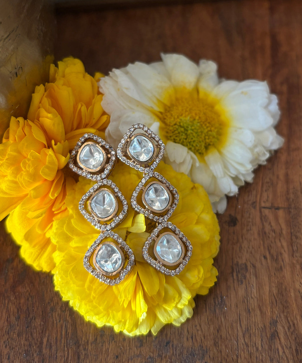 Kundan Polki Drop Earring