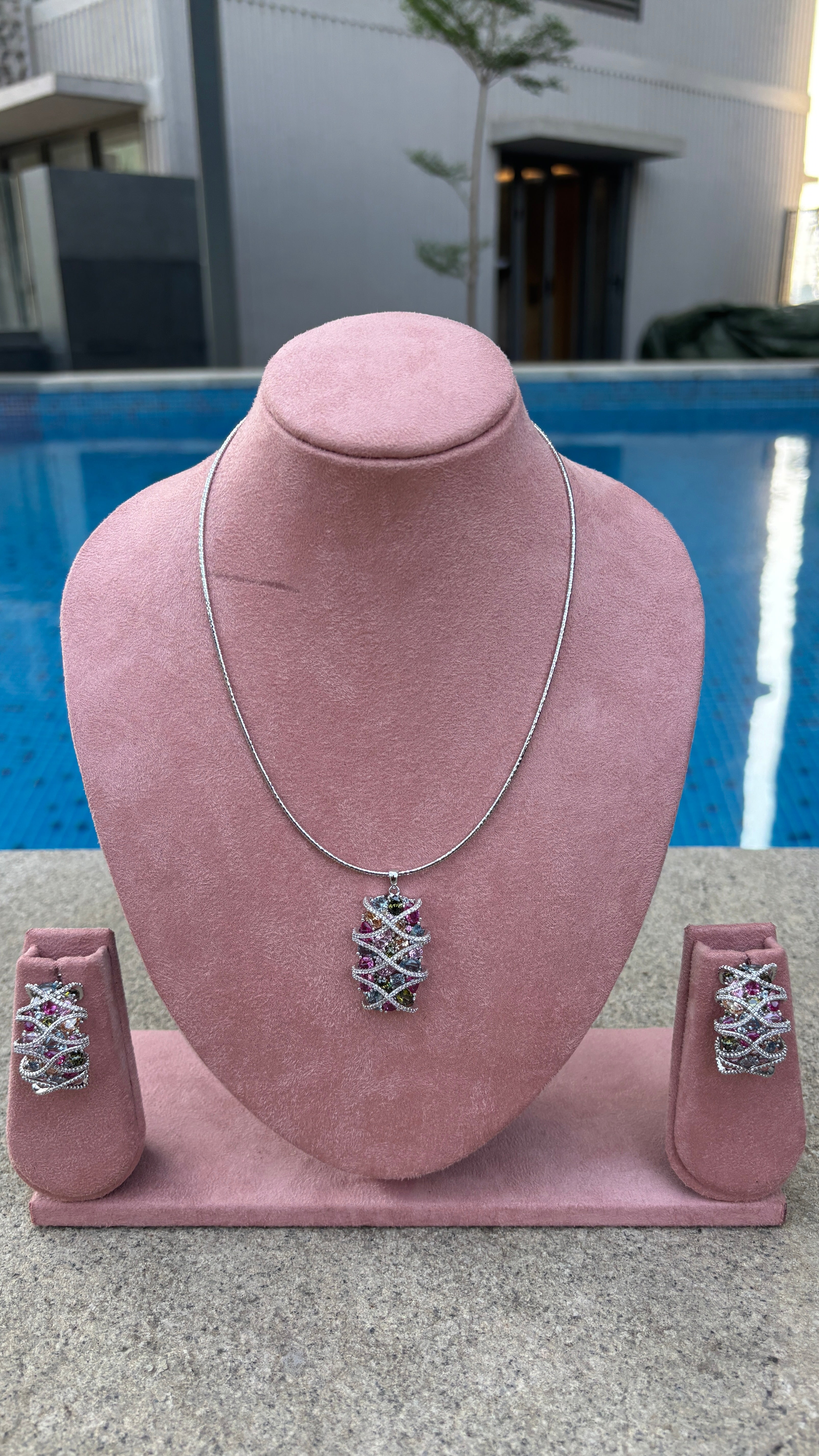 Multicolor Gemstone Pendant Necklace